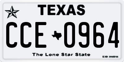 TX license plate CCE0964