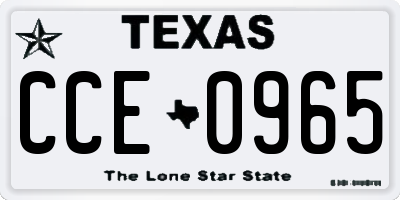 TX license plate CCE0965