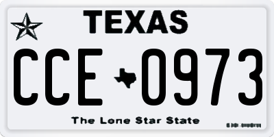 TX license plate CCE0973