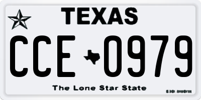 TX license plate CCE0979