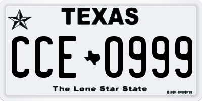 TX license plate CCE0999