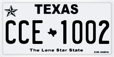 TX license plate CCE1002
