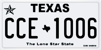 TX license plate CCE1006