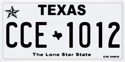TX license plate CCE1012