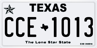 TX license plate CCE1013