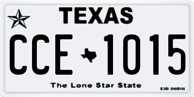 TX license plate CCE1015
