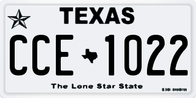 TX license plate CCE1022