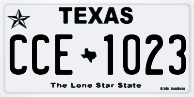 TX license plate CCE1023