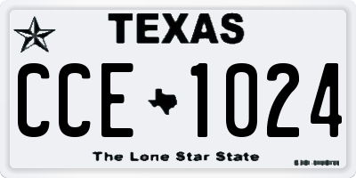 TX license plate CCE1024