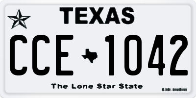 TX license plate CCE1042