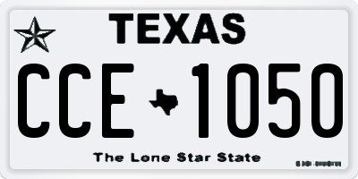 TX license plate CCE1050