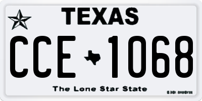 TX license plate CCE1068