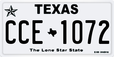 TX license plate CCE1072