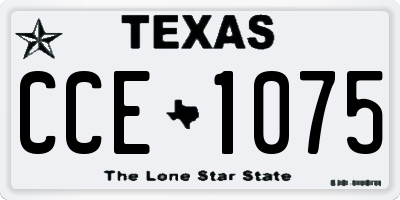 TX license plate CCE1075