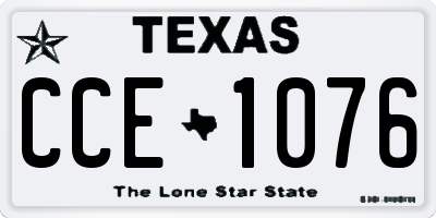 TX license plate CCE1076