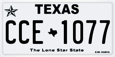 TX license plate CCE1077