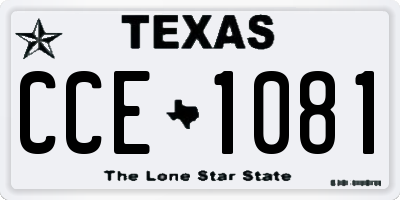 TX license plate CCE1081