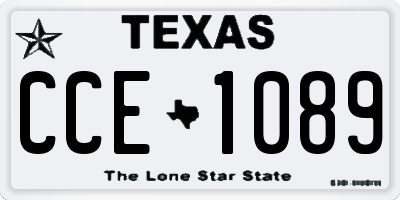 TX license plate CCE1089