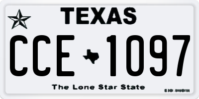 TX license plate CCE1097