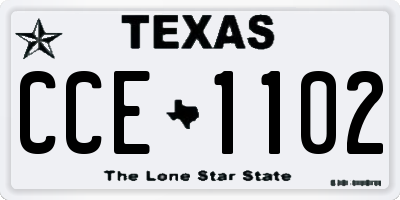 TX license plate CCE1102