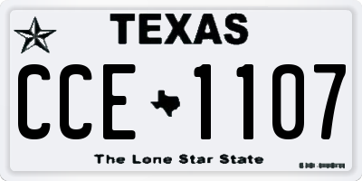TX license plate CCE1107