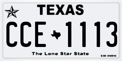 TX license plate CCE1113