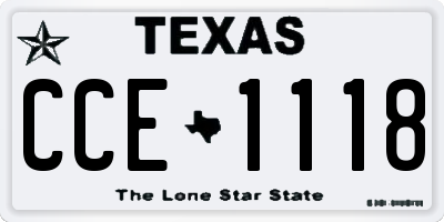 TX license plate CCE1118