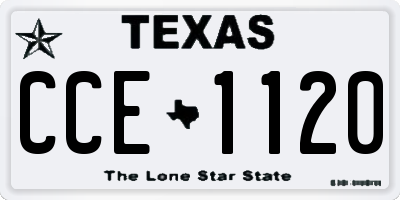 TX license plate CCE1120