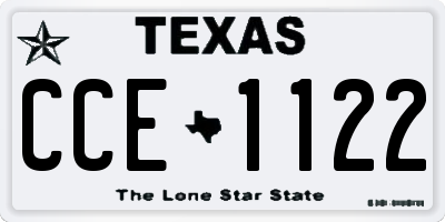 TX license plate CCE1122