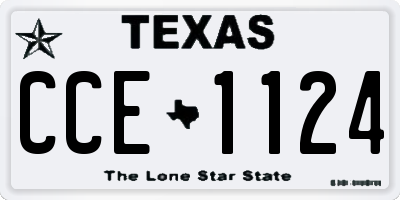TX license plate CCE1124