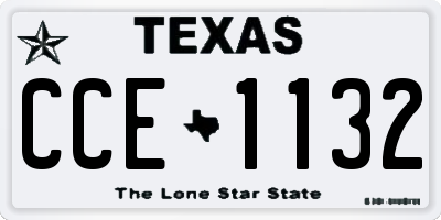 TX license plate CCE1132