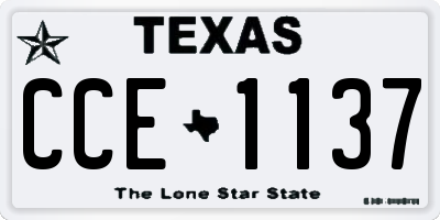 TX license plate CCE1137