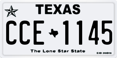 TX license plate CCE1145
