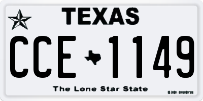 TX license plate CCE1149