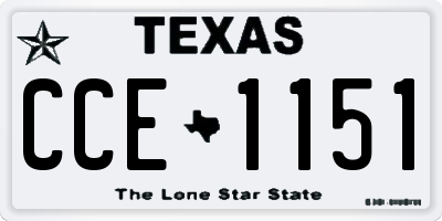 TX license plate CCE1151