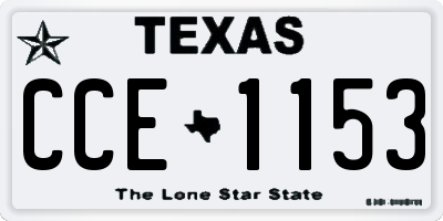 TX license plate CCE1153