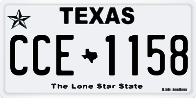 TX license plate CCE1158