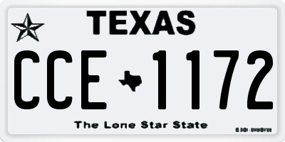 TX license plate CCE1172