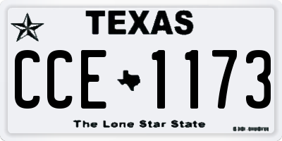 TX license plate CCE1173