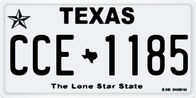 TX license plate CCE1185