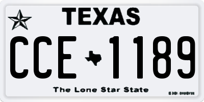 TX license plate CCE1189