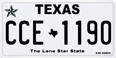 TX license plate CCE1190