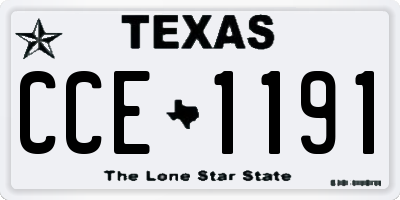 TX license plate CCE1191