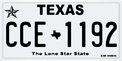 TX license plate CCE1192