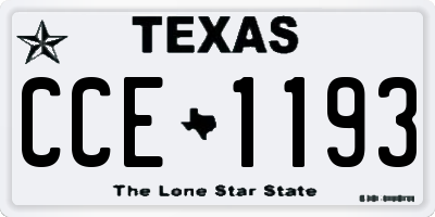 TX license plate CCE1193