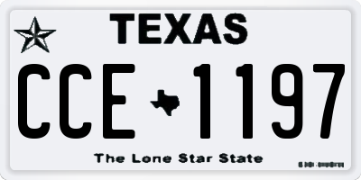 TX license plate CCE1197