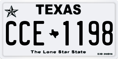 TX license plate CCE1198