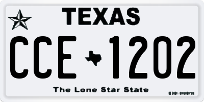 TX license plate CCE1202