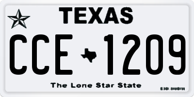TX license plate CCE1209