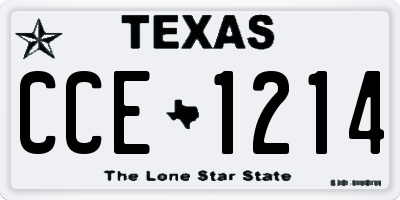 TX license plate CCE1214